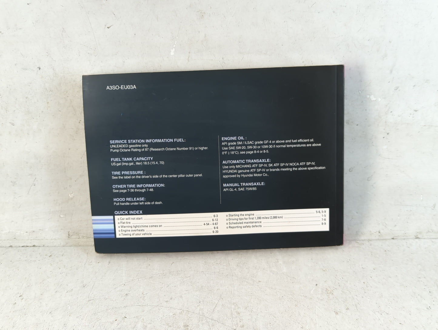 2011 Hyundai Sonata Owners Manual Book Guide P/N:A3SO-EU03A OEM Used Auto Parts - Oemusedautoparts1.com