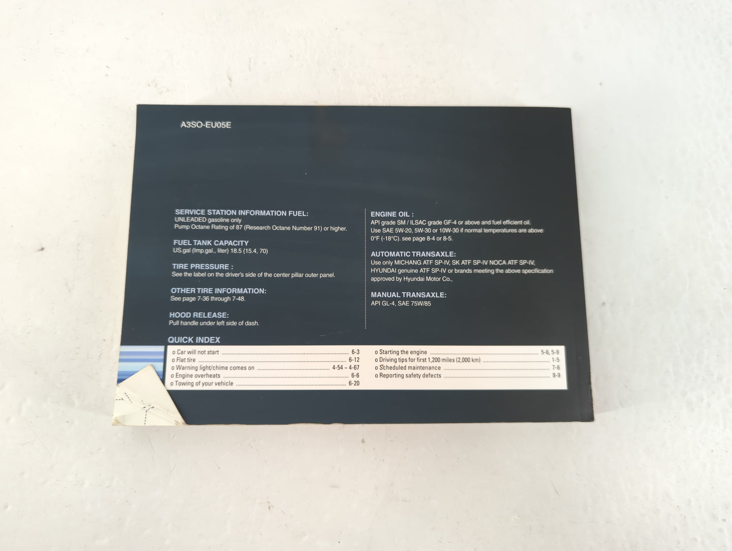 2011 Hyundai Sonata Owners Manual Book Guide P/N:A3SO-EU05E OEM Used Auto Parts - Oemusedautoparts1.com