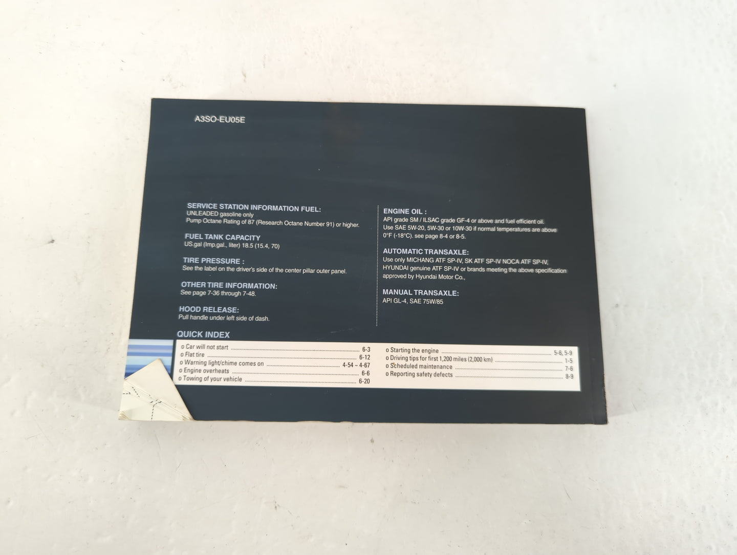 2011 Hyundai Sonata Owners Manual Book Guide P/N:A3SO-EU05E OEM Used Auto Parts - Oemusedautoparts1.com