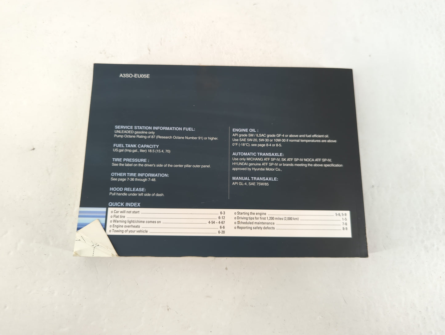 2011 Hyundai Sonata Owners Manual Book Guide P/N:A3SO-EU05E OEM Used Auto Parts - Oemusedautoparts1.com