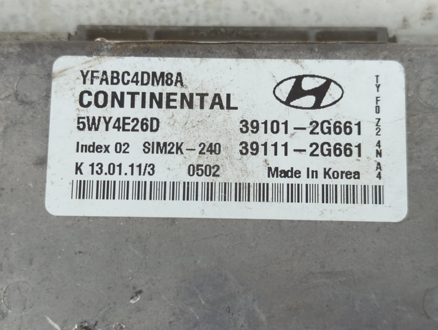 2011 Hyundai Sonata PCM Engine Control Computer ECU ECM PCU OEM P/N:39111-2G661 39101-2G661 Fits OEM Used Auto Parts - Oemus