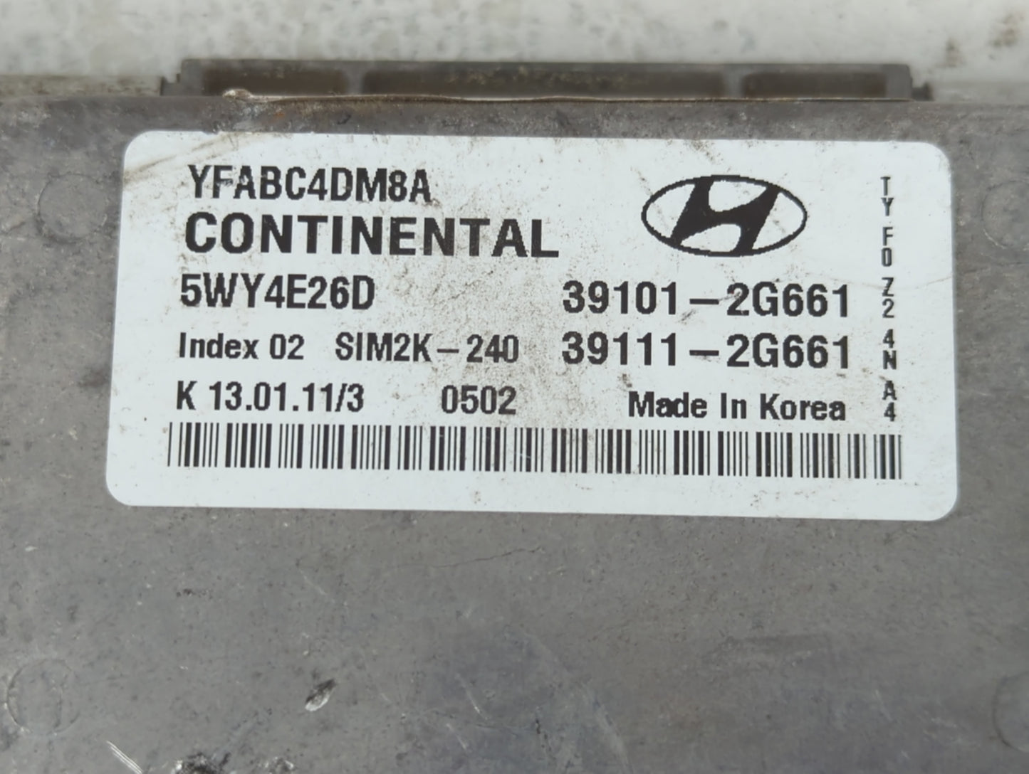 2011 Hyundai Sonata PCM Engine Control Computer ECU ECM PCU OEM P/N:39111-2G661 39101-2G661 Fits OEM Used Auto Parts - Oemus