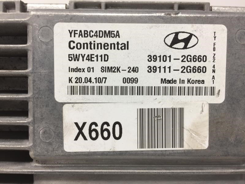 2011 Hyundai Sonata PCM Engine Control Computer ECU ECM PCU OEM P/N:39111-2G660 2.5L AT Fits OEM Used Auto Parts - Oemusedau