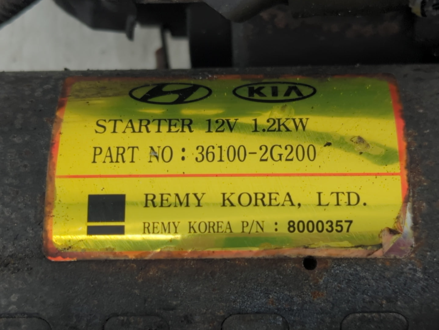 2010-2015 Hyundai Tucson Car Starter Motor Solenoid OEM P/N:36100-2G200 Fits Fits 2008 2009 2010 2011 2012 2013 2014 2015 20