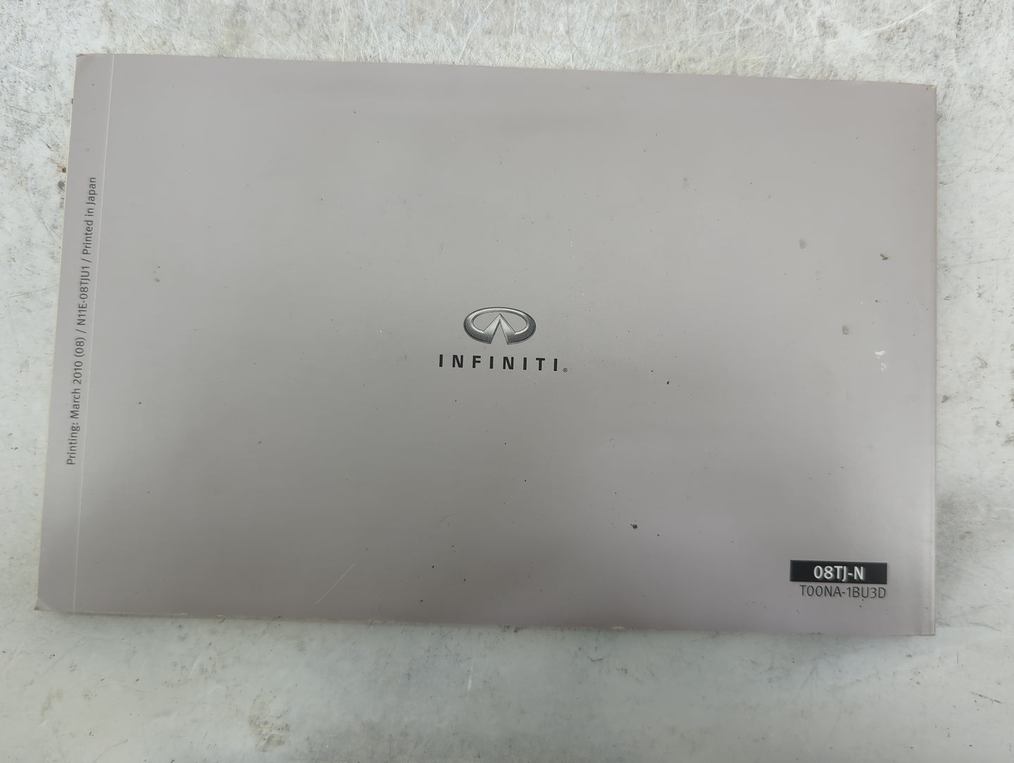 2011 Infiniti G37 Owners Manual Book Guide P/N:N11E-08TJU1 MB1E-1ALLU0, T00NA-1BU3D OEM Used Auto Parts - Oemusedautoparts1.