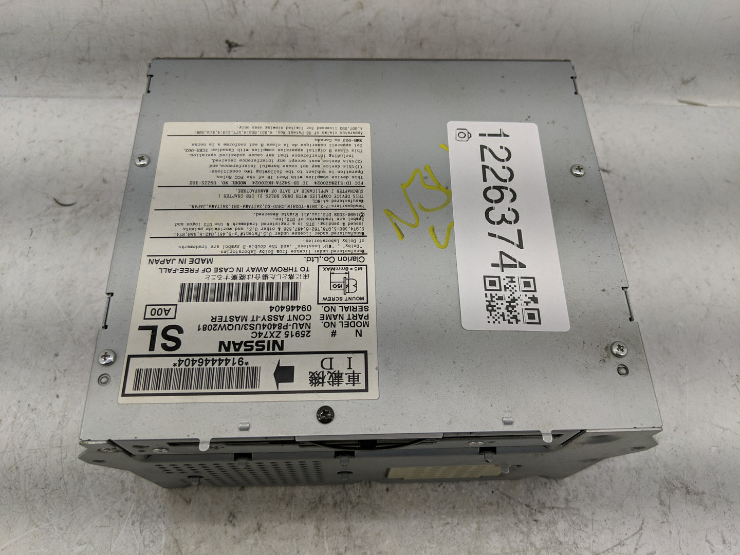 2011-2012 Infiniti M56 Radio AM FM Cd Player Receiver Replacement P/N:25915 ZX74C Fits Fits 2011 2012 OEM Used Auto Parts - 