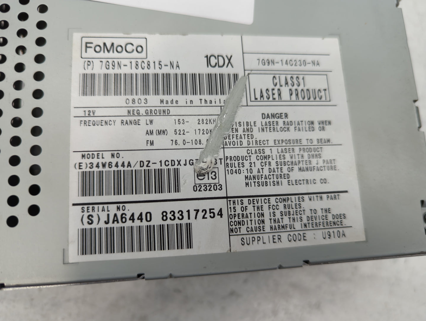 2009-2011 Jaguar Xf Am Fm Cd Player Radio Receiver - Oemusedautoparts1.com