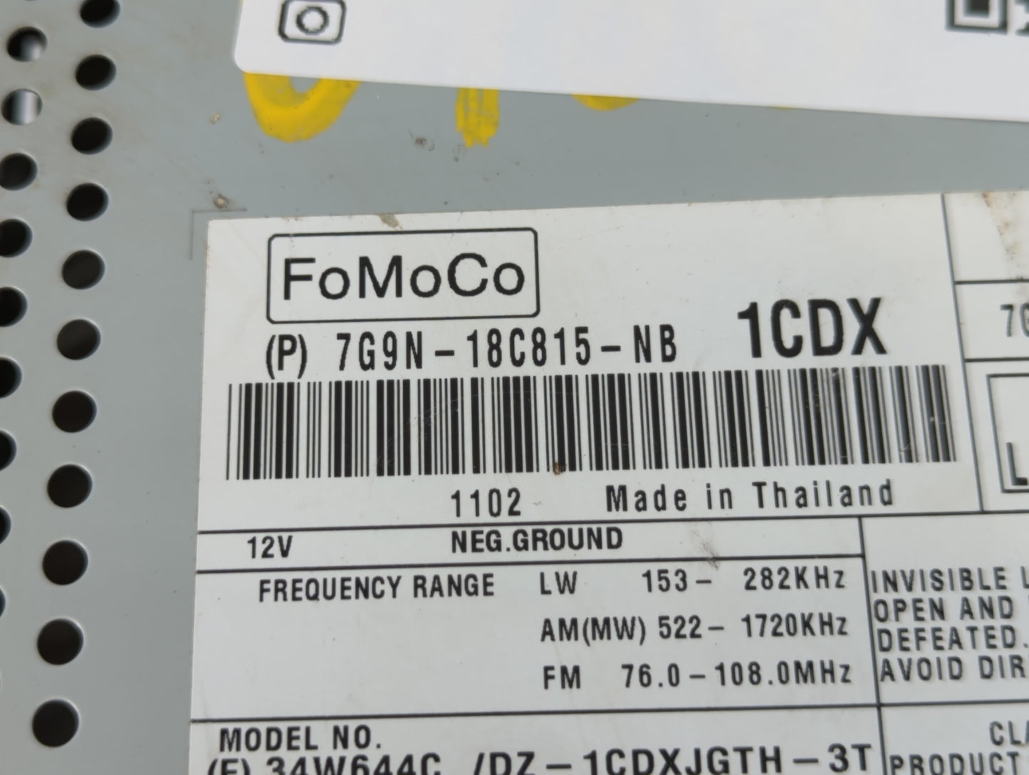 2011-2011 Jaguar Xf Am Fm Cd Player Radio Receiver - Oemusedautoparts1.com