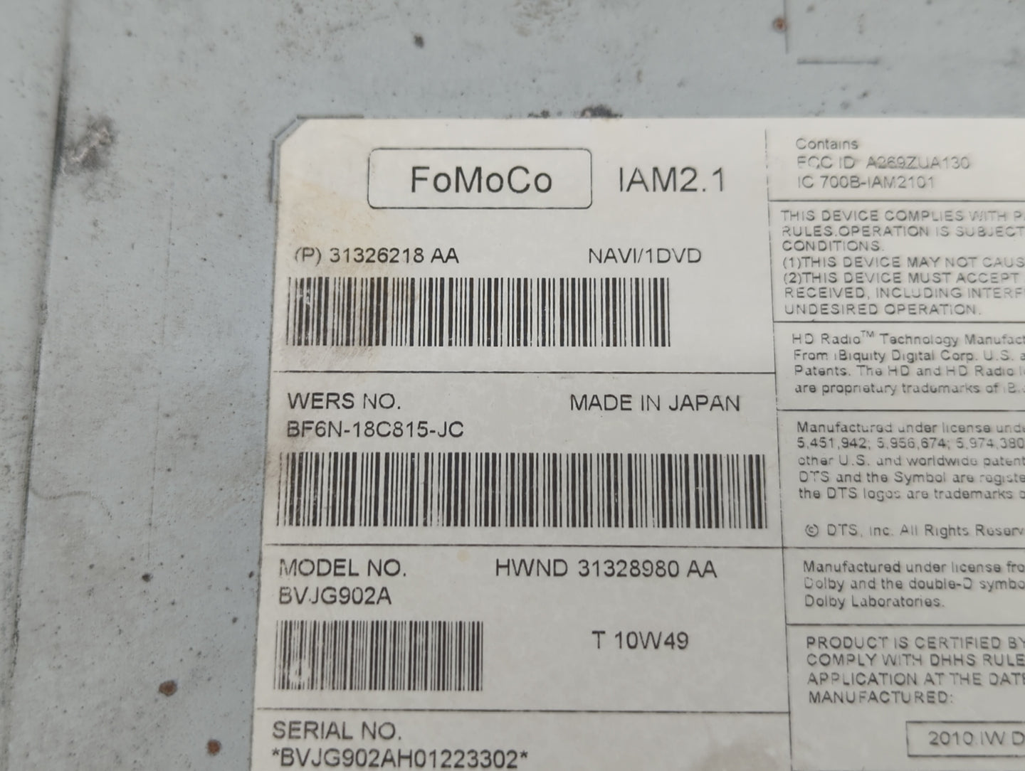 2010-2011 Jaguar Xj Am Fm Cd Player Radio Receiver - Oemusedautoparts1.com