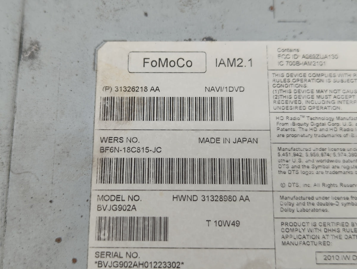 2010-2011 Jaguar Xj Am Fm Cd Player Radio Receiver 559485 - Oemusedautoparts1.com