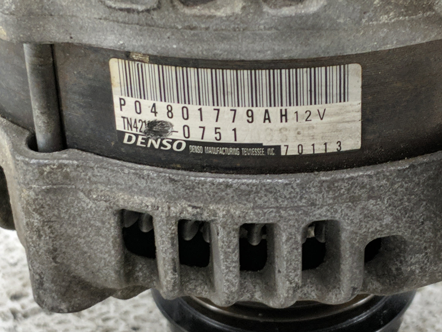2011 Jeep Cherokee Alternator Replacement Generator Charging Assembly Engine OEM P/N:P04801779AH Fits OEM Used Auto Parts - 