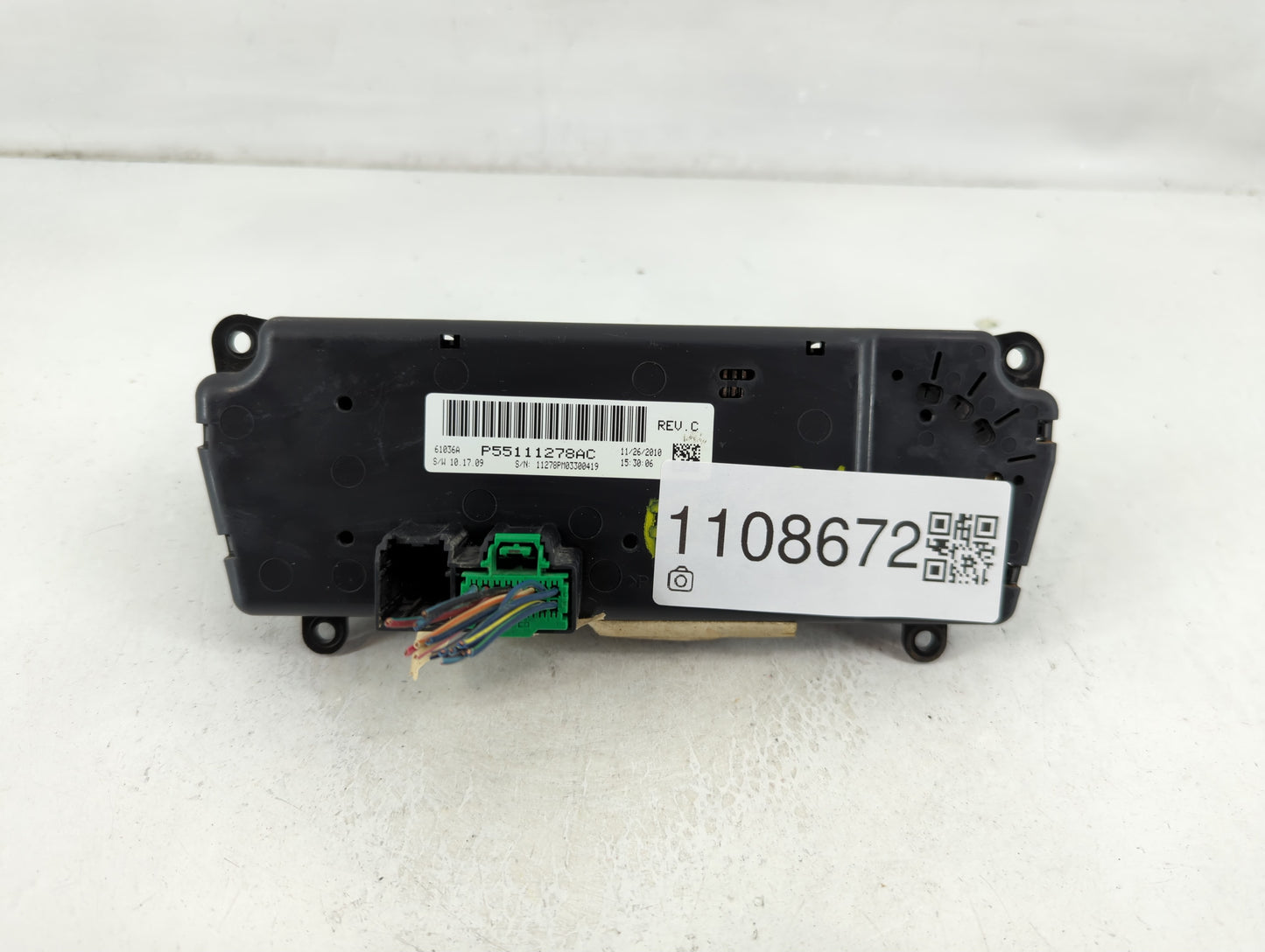 2011 Jeep Compass Climate Control Module Temperature AC/Heater Replacement P/N:P55111278AC Fits Fits 2012 2013 2014 2015 201