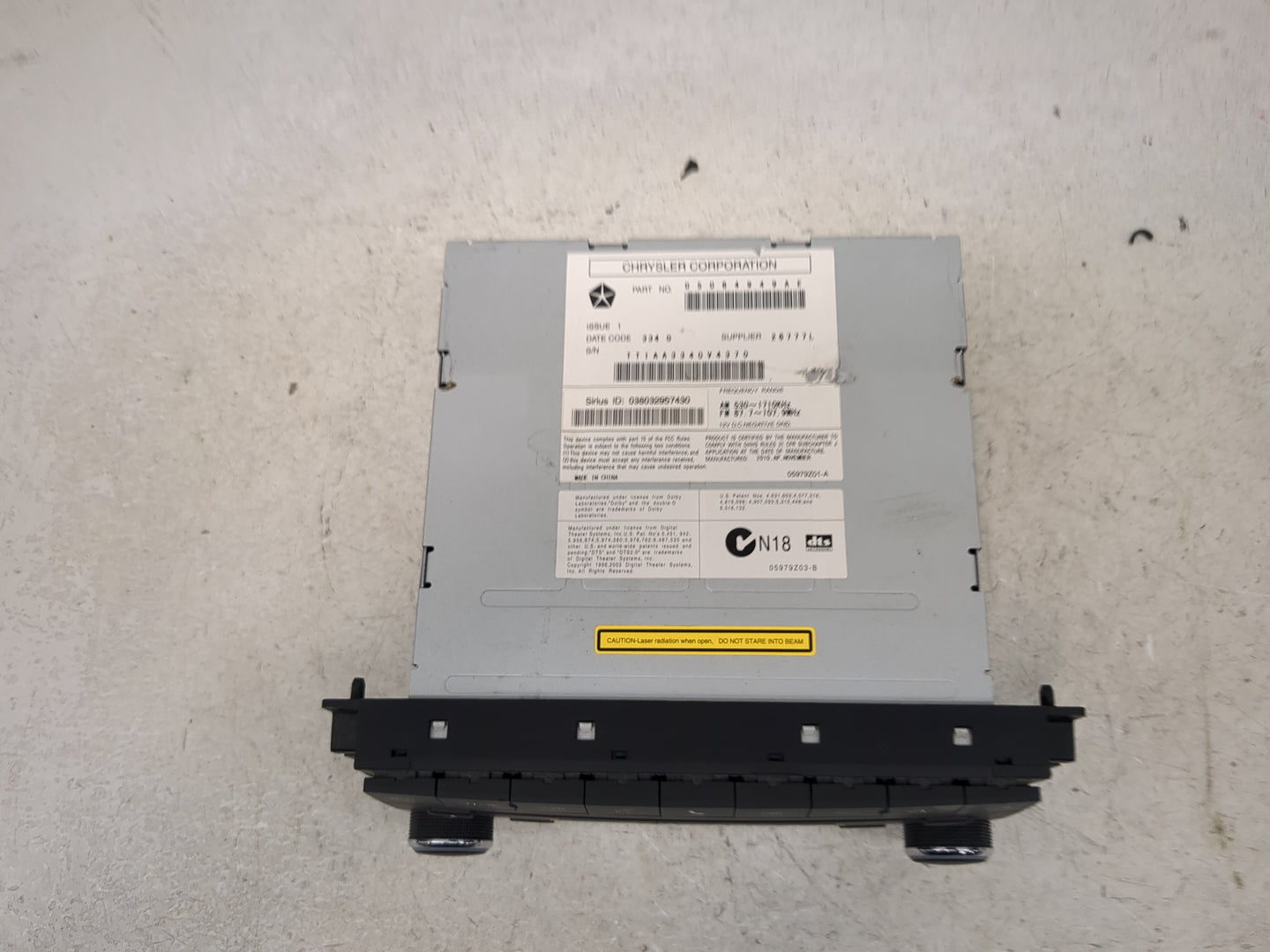 2011-2012 Jeep Compass Radio AM FM Cd Player Receiver Replacement P/N:05064949AE 05064949AF Fits Fits 2011 2012 OEM Used Aut