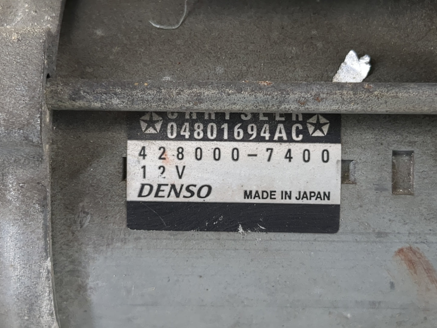 2011-2012 Jeep Grand Cherokee Car Starter Motor Solenoid OEM P/N:428000-7400 04801694AC Fits Fits 2011 2012 OEM Used Auto Pa