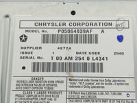 2011 Jeep Grand Cherokee Radio AM FM Cd Player Receiver Replacement P/N:P05064839AF Fits OEM Used Auto Parts - Oemusedautopa