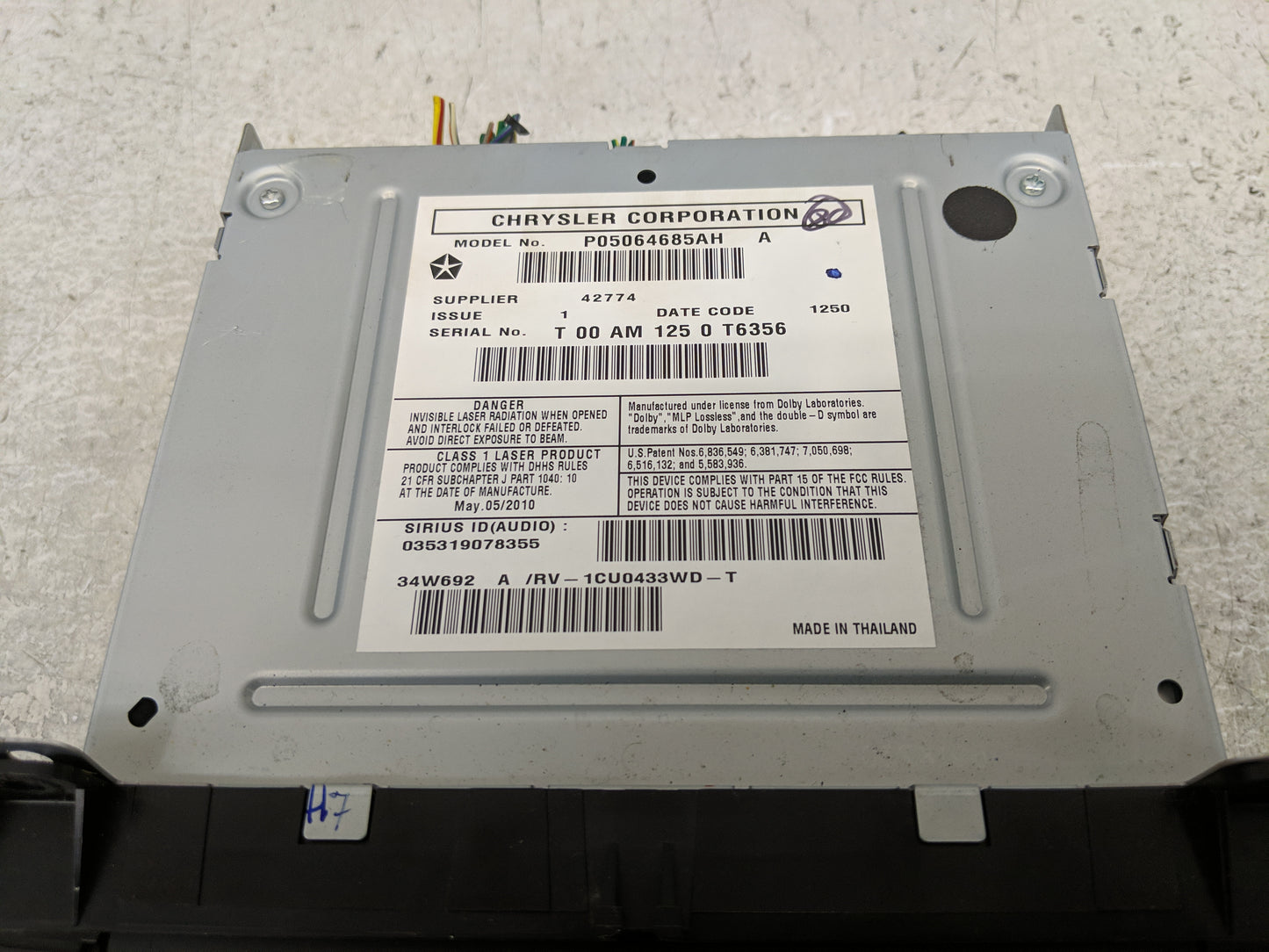 2011 Jeep Grand Cherokee Radio AM FM Cd Player Receiver Replacement P/N:P05064685AH Fits OEM Used Auto Parts - Oemusedautopa