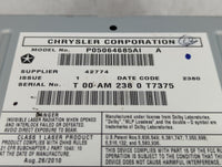 2011 Jeep Grand Cherokee Radio AM FM Cd Player Receiver Replacement P/N:P05064685AI Fits OEM Used Auto Parts - Oemusedautopa