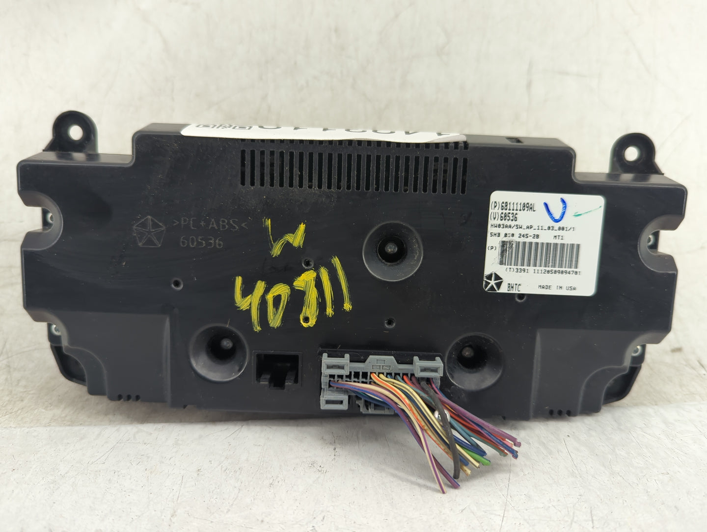 2011-2013 Jeep Grand Cherokee Climate Control Module Temperature AC/Heater Replacement P/N:68111109AL 60536 Fits OEM Used Au