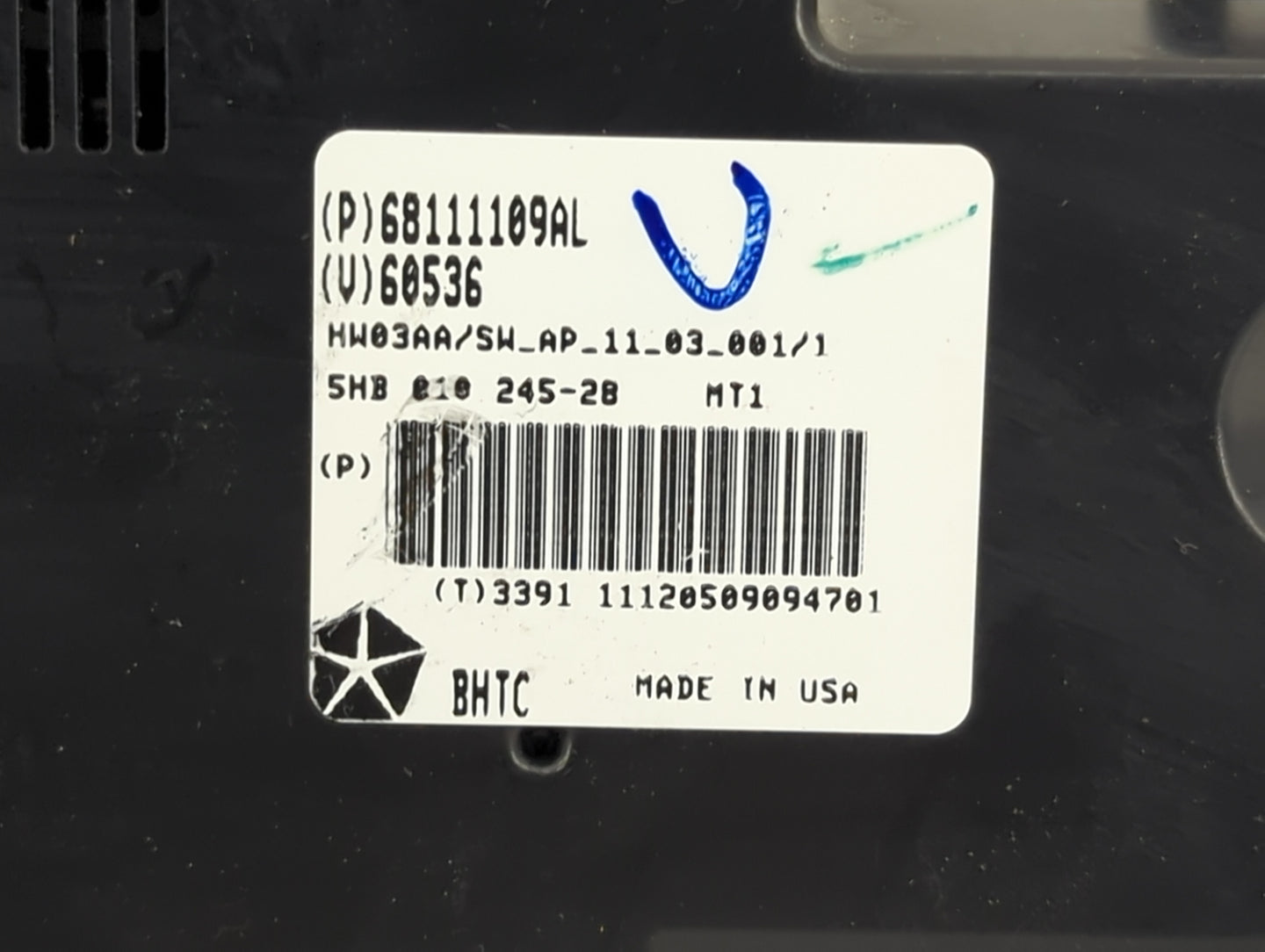 2011-2013 Jeep Grand Cherokee Climate Control Module Temperature AC/Heater Replacement P/N:68111109AL 60536 Fits OEM Used Au
