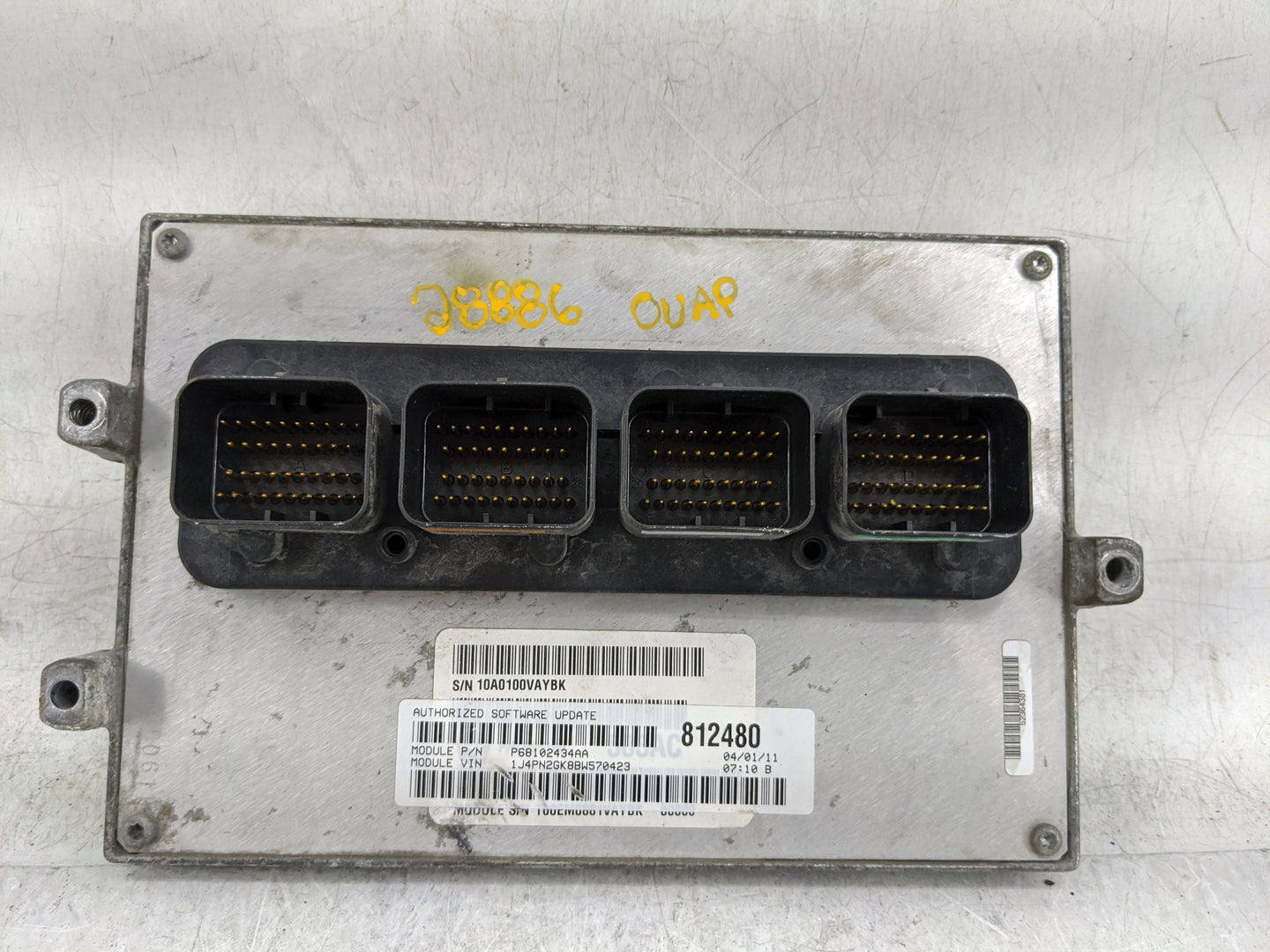 2011 Jeep Liberty PCM Engine Control Computer ECU ECM PCU OEM P/N:68102434AA Fits OEM Used Auto Parts - Oemusedautoparts1.co