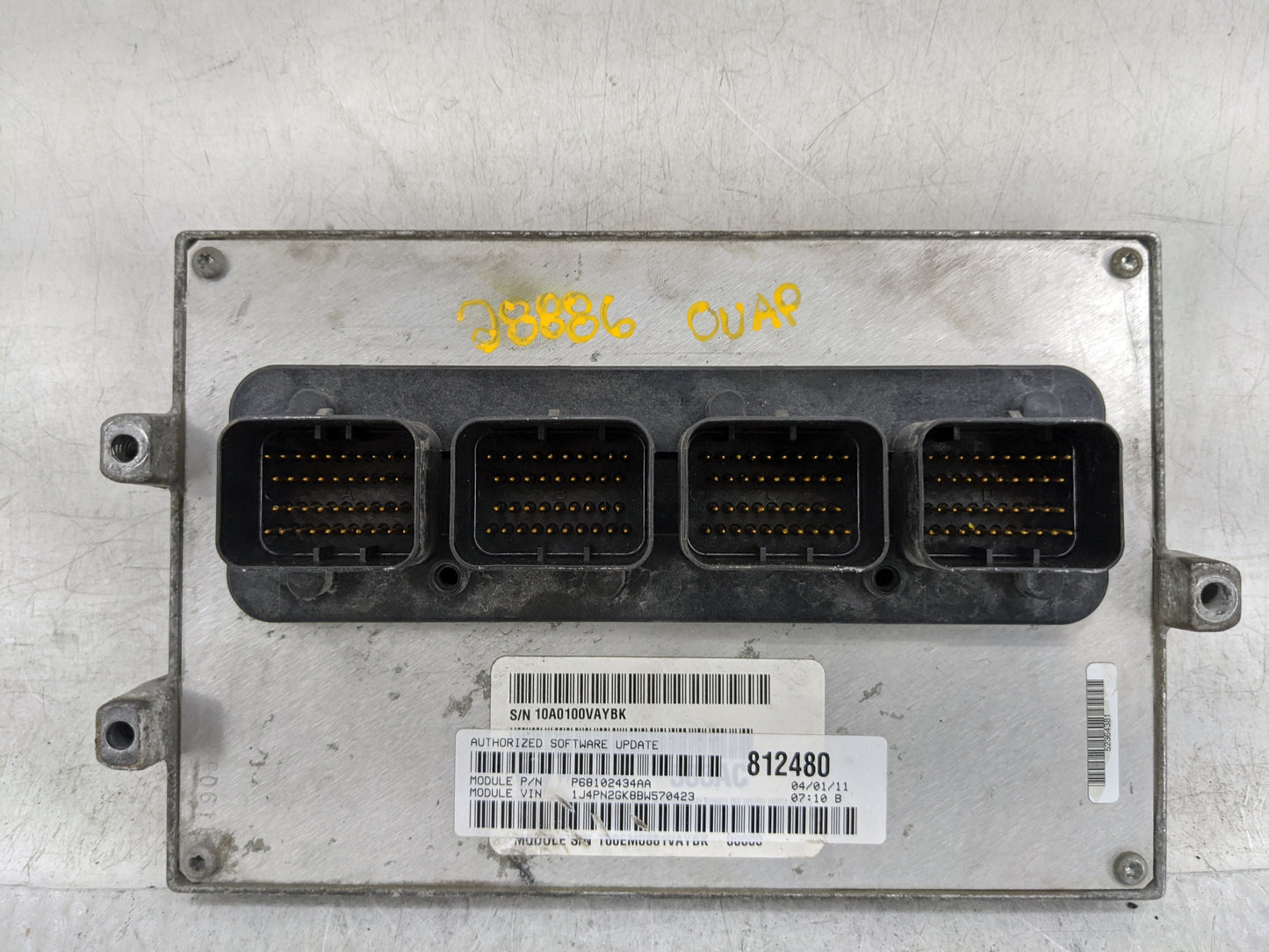 2011 Jeep Liberty PCM Engine Control Computer ECU ECM PCU OEM P/N:68102434AA Fits OEM Used Auto Parts - Oemusedautoparts1.co