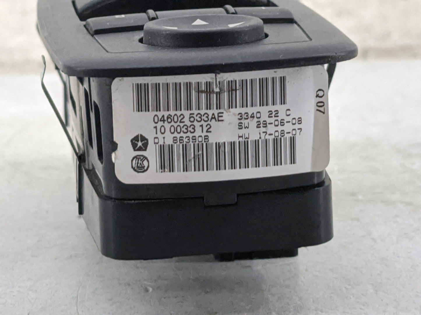 2008-2012 Jeep Liberty Master Power Window Switch Replacement Driver Side Left P/N:04602533AE 1000331 2 Fits OEM Used Auto P