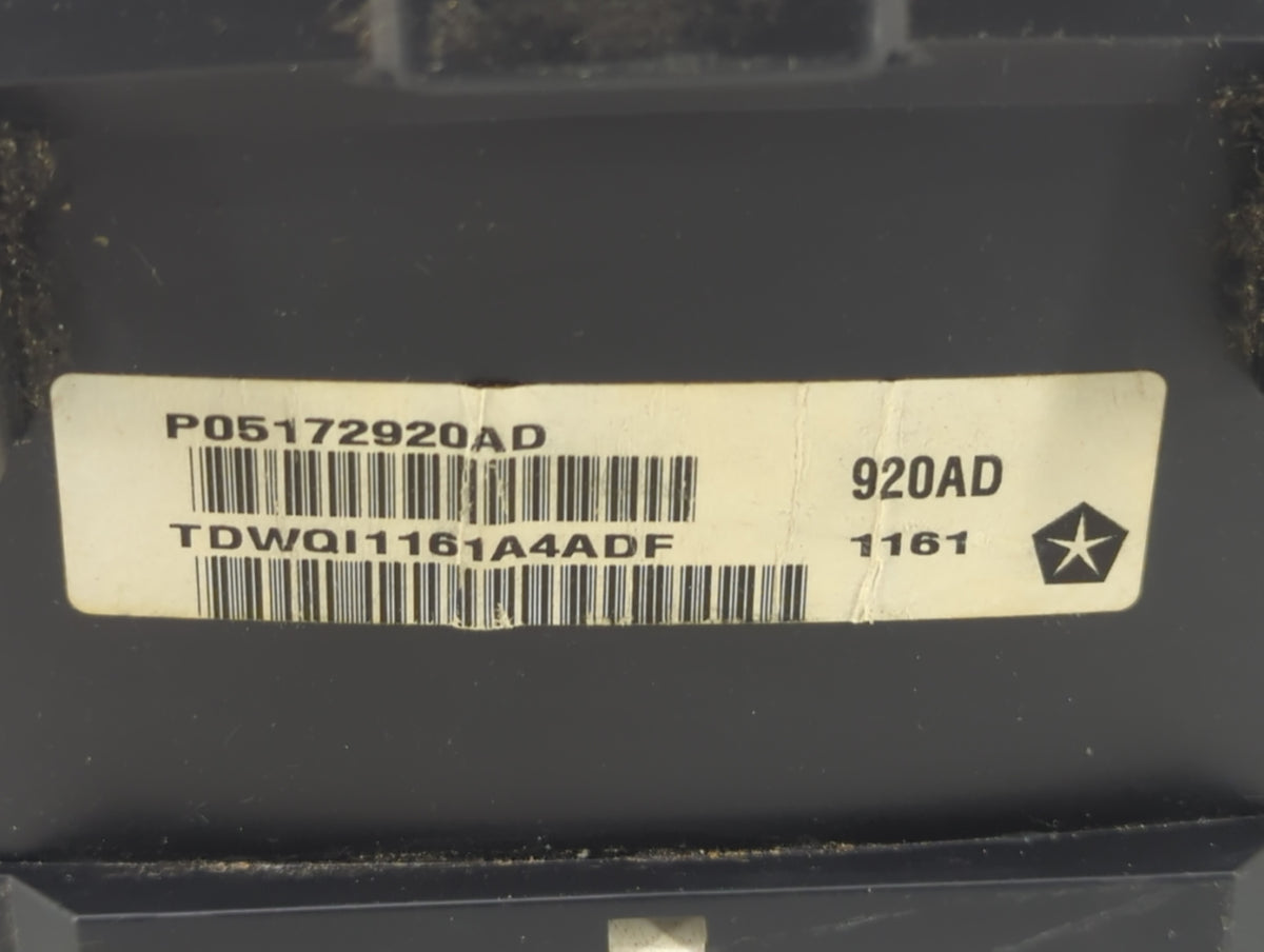 2011 Jeep Liberty Instrument Cluster Speedometer Gauges P/N:P05172920AD Miles:100K Fits OEM Used Auto Parts - Oemusedautopar