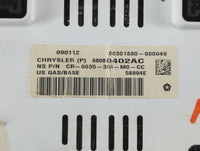 2011-2012 Jeep Patriot Instrument Cluster Speedometer Gauges P/N:CR-0035-302-M0-CB 68080402AC Fits Fits 2011 2012 OEM Used A