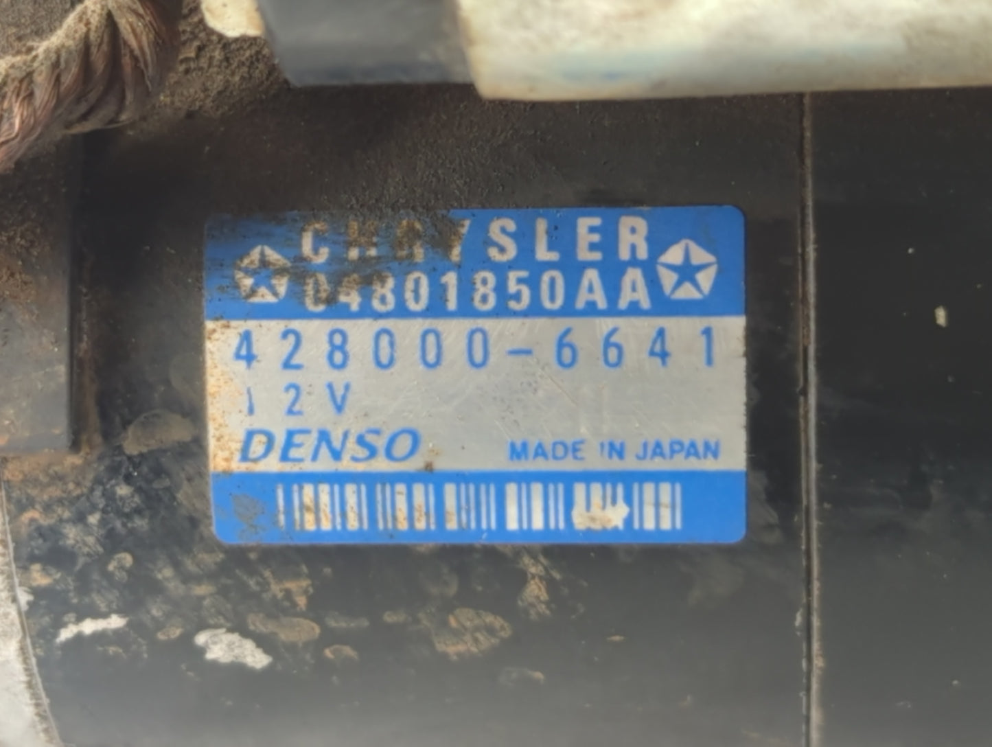 2009-2011 Jeep Wrangler Car Starter Motor Solenoid OEM P/N:428000-6641 04801850AA Fits Fits 2009 2010 2011 OEM Used Auto Par