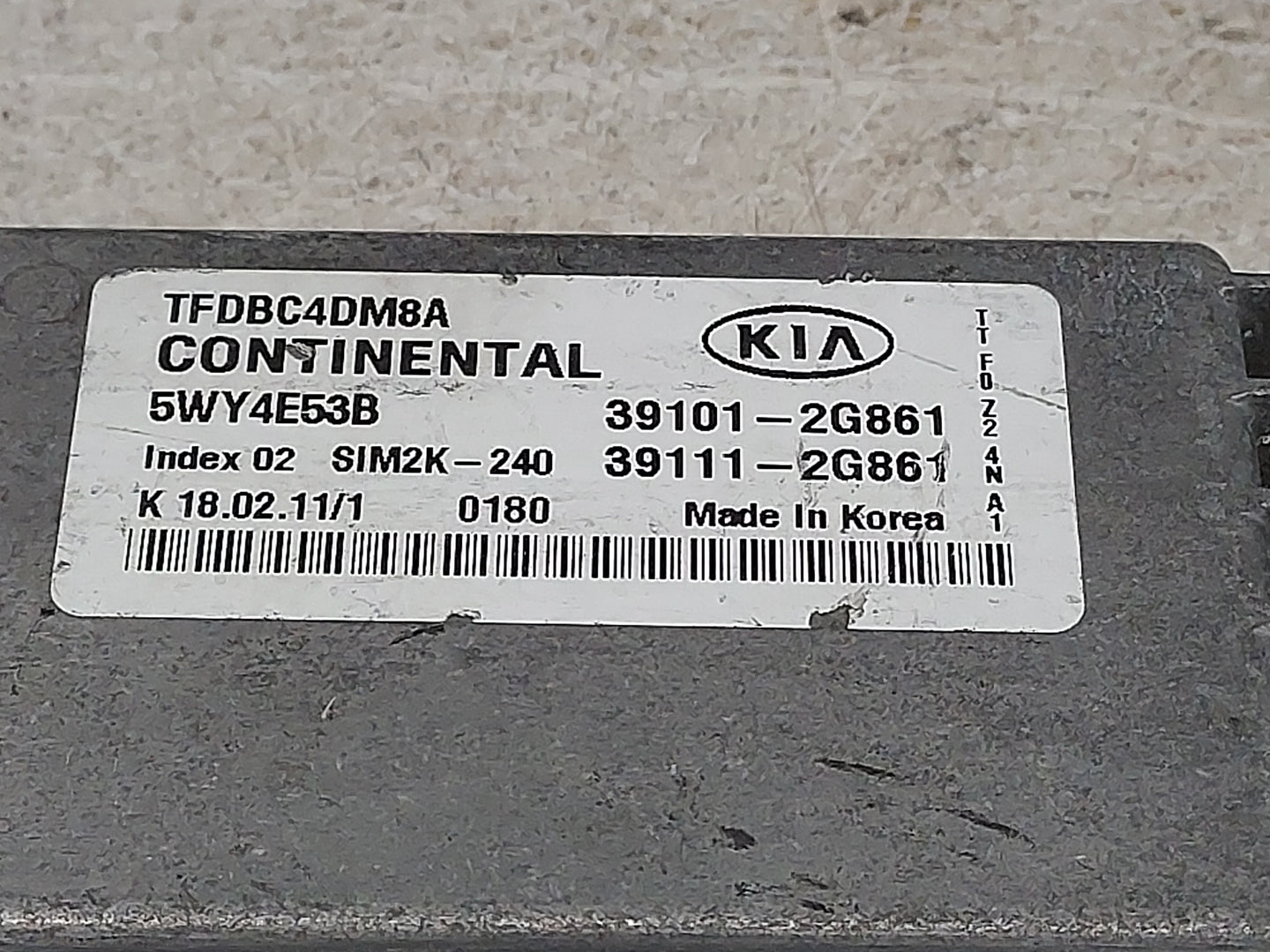 2011-2013 Kia Optima PCM Engine Control Computer ECU ECM PCU OEM P/N:39101-2G862 39111-2G862, 39101-2G861 Fits Fits 2011 201