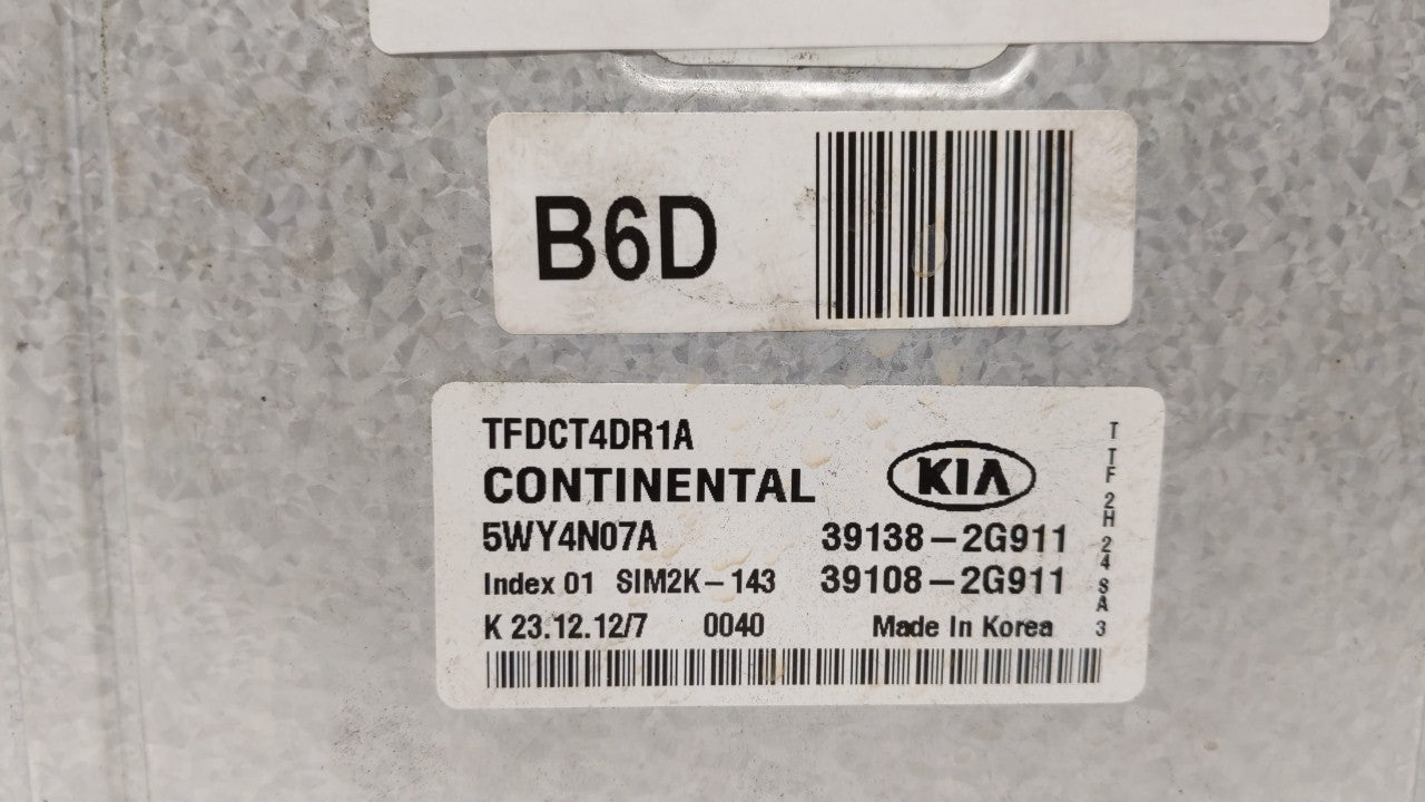 2011-2013 Kia Optima PCM Engine Control Computer ECU ECM PCU OEM P/N:39138-2G910 39108-2G910, 39138-2G911 Fits Fits 2011 201