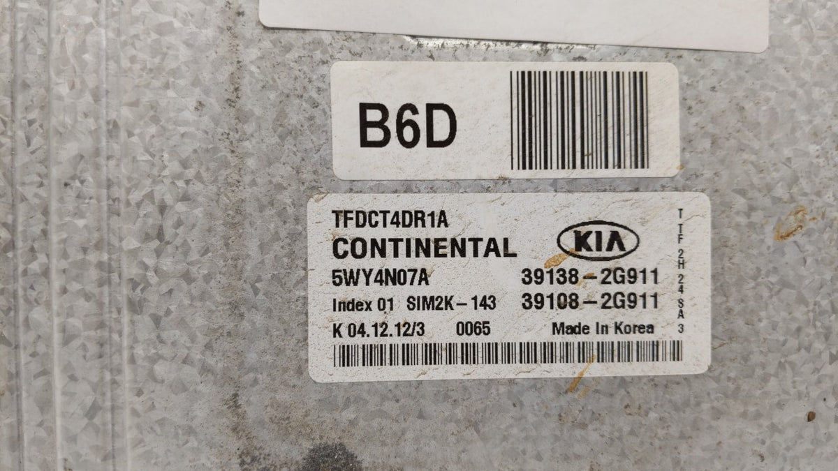 2011-2013 Kia Optima PCM Engine Control Computer ECU ECM PCU OEM P/N:39138-2G910 39108-2G910, 39138-2G911 Fits Fits 2011 201