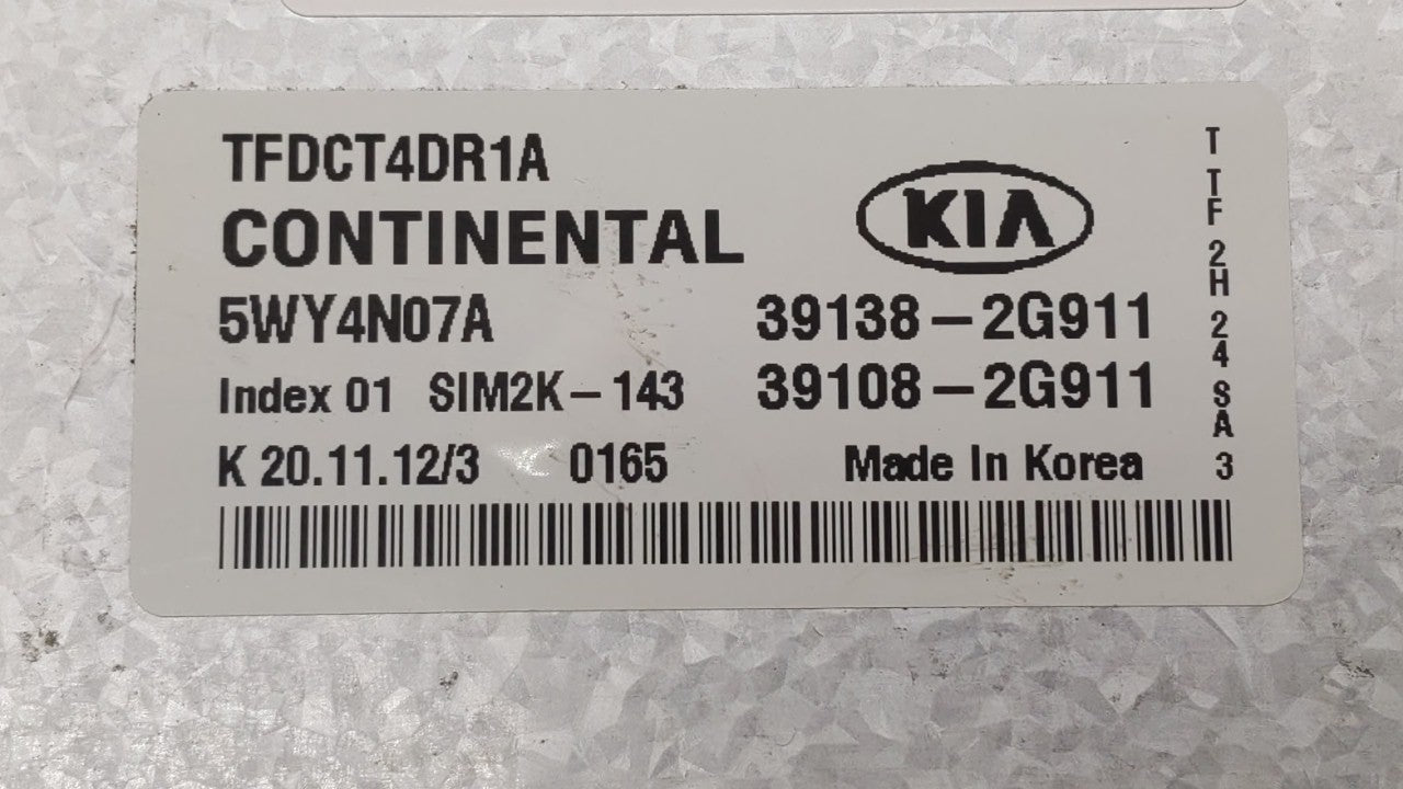2011-2013 Kia Optima PCM Engine Control Computer ECU ECM PCU OEM P/N:39108-2G912 39138-2G912, 39138-2G910 Fits Fits 2011 201