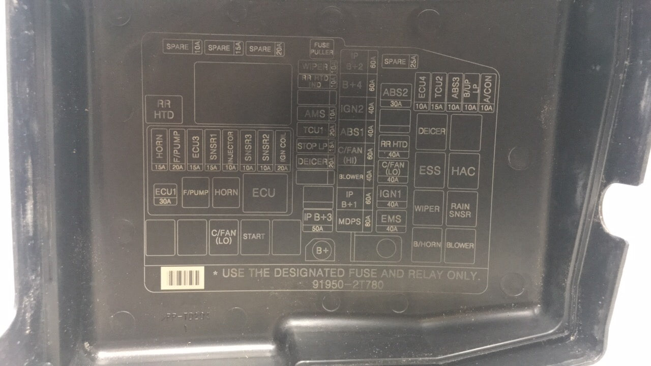 2011-2013 Kia Optima Fusebox Fuse Box Panel Relay Module P/N:912022T850 Fits Fits 2011 2012 2013 OEM Used Auto Parts - Oemus