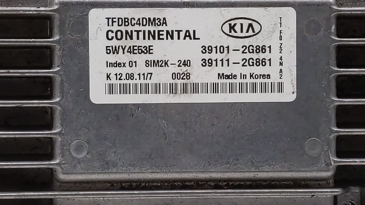 2011-2013 Kia Optima PCM Engine Control Computer ECU ECM PCU OEM P/N:39101-2G862 39111-2G862, 39101-2G861 Fits Fits 2011 201