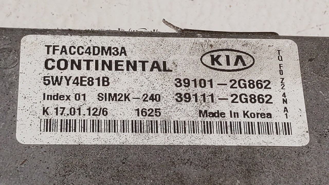 2011-2013 Kia Optima PCM Engine Control Computer ECU ECM PCU OEM P/N:39101-2G862 39111-2G862, 39101-2G861 Fits Fits 2011 201