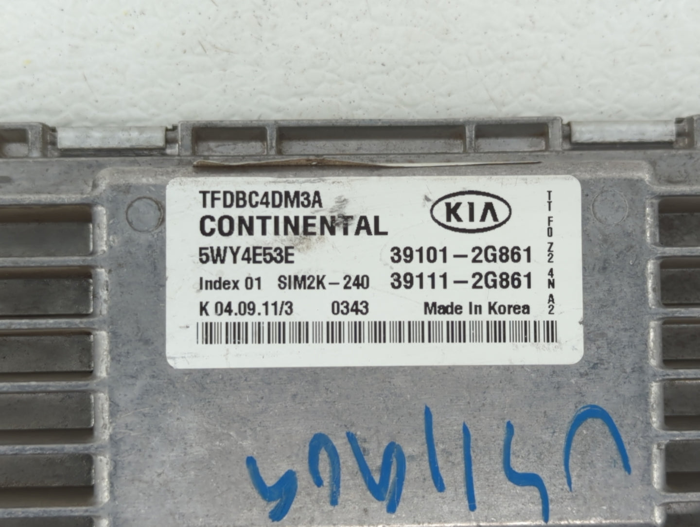2011-2013 Kia Optima PCM Engine Control Computer ECU ECM PCU OEM P/N:39101-2G862 39111-2G862, 39101-2G861 Fits Fits 2011 201