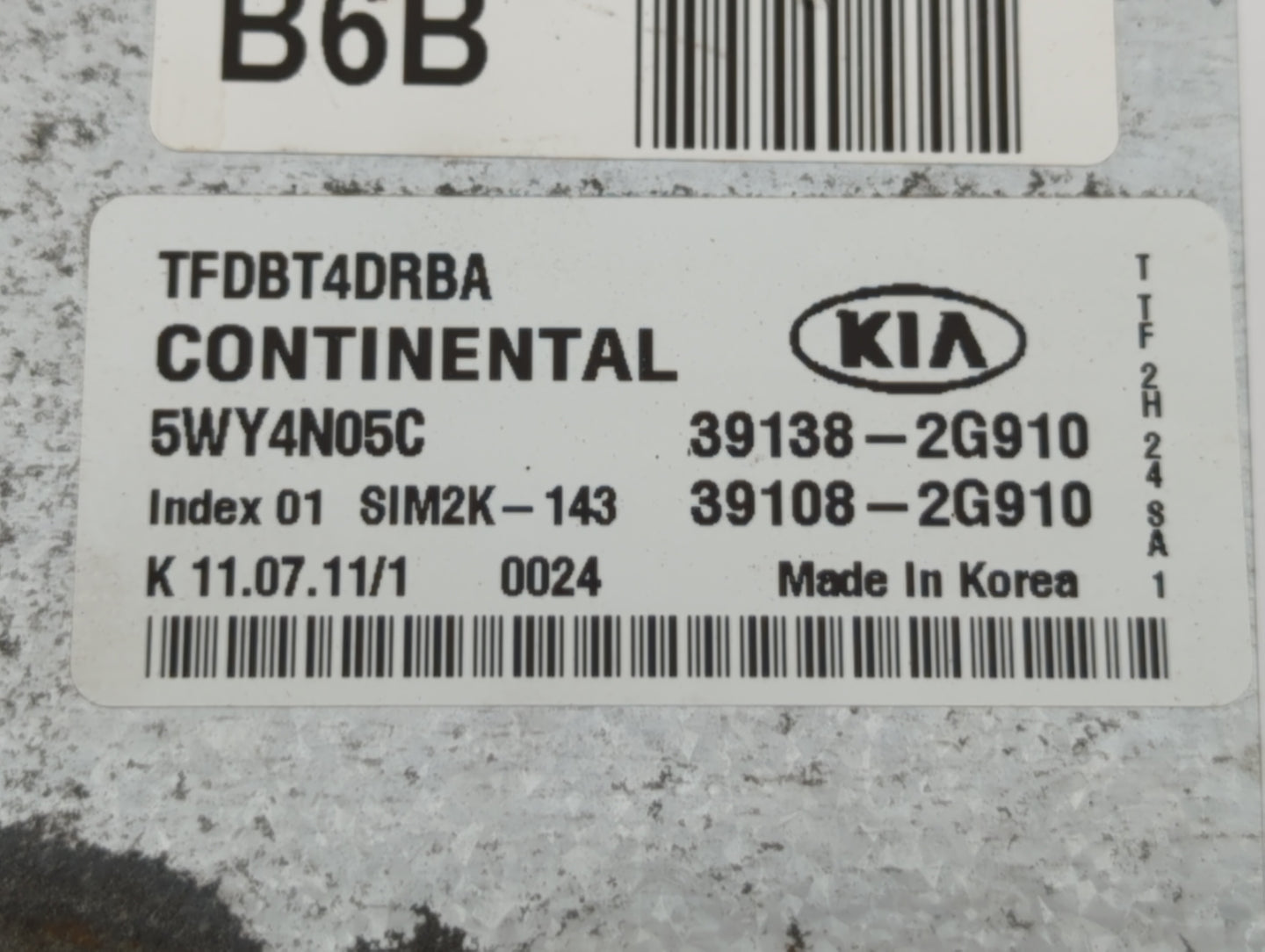 2011-2013 Kia Optima PCM Engine Control Computer ECU ECM PCU OEM P/N:39108-2G910 39138-2G910, 39108-2G911 Fits Fits 2011 201