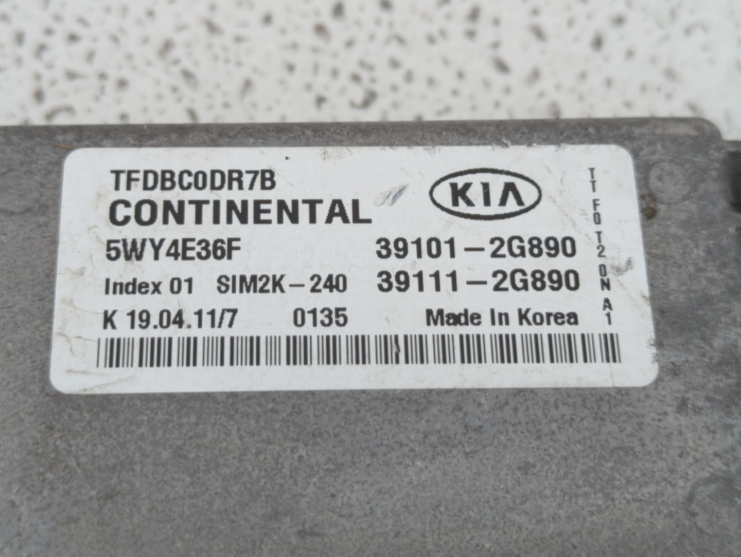 2011-2013 Kia Optima PCM Engine Control Computer ECU ECM PCU OEM P/N:39111-2G891 39101-2G891, 39111-2G893 Fits Fits 2011 201