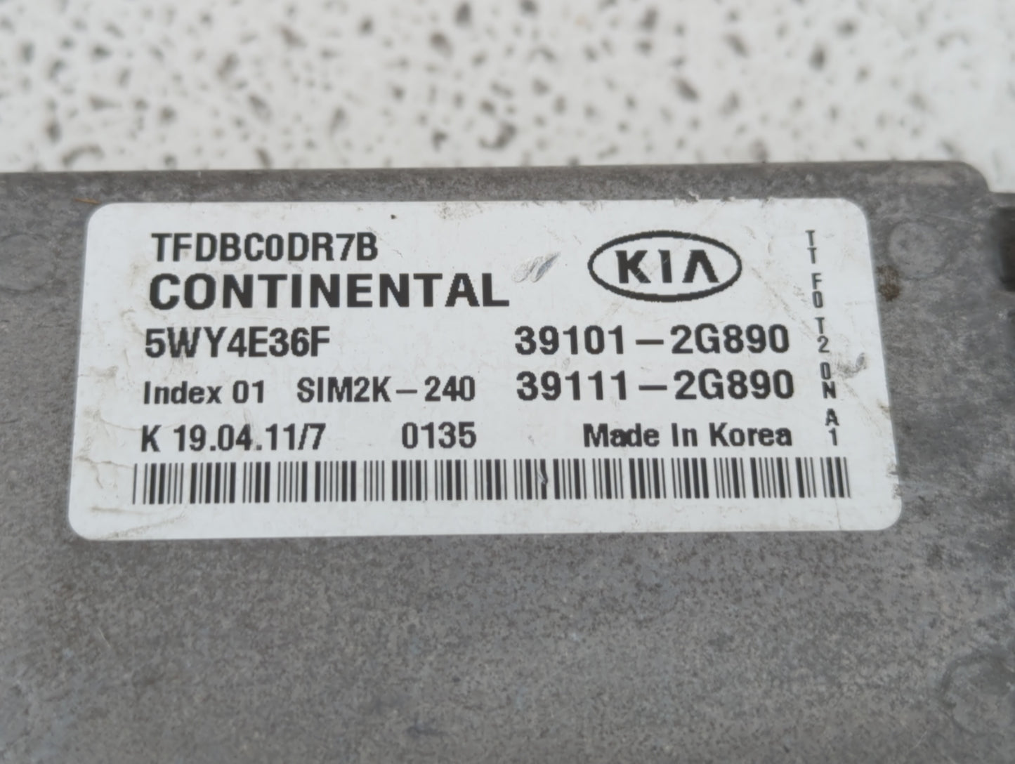 2011-2013 Kia Optima PCM Engine Control Computer ECU ECM PCU OEM P/N:39111-2G891 39101-2G891, 39111-2G893 Fits Fits 2011 201