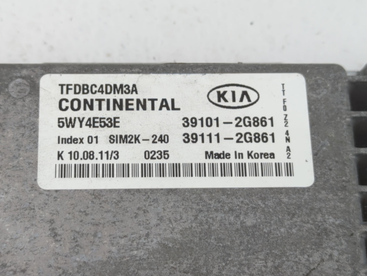 2011-2013 Kia Optima PCM Engine Control Computer ECU ECM PCU OEM P/N:39101-2G861 Fits Fits 2011 2012 2013 OEM Used Auto Part