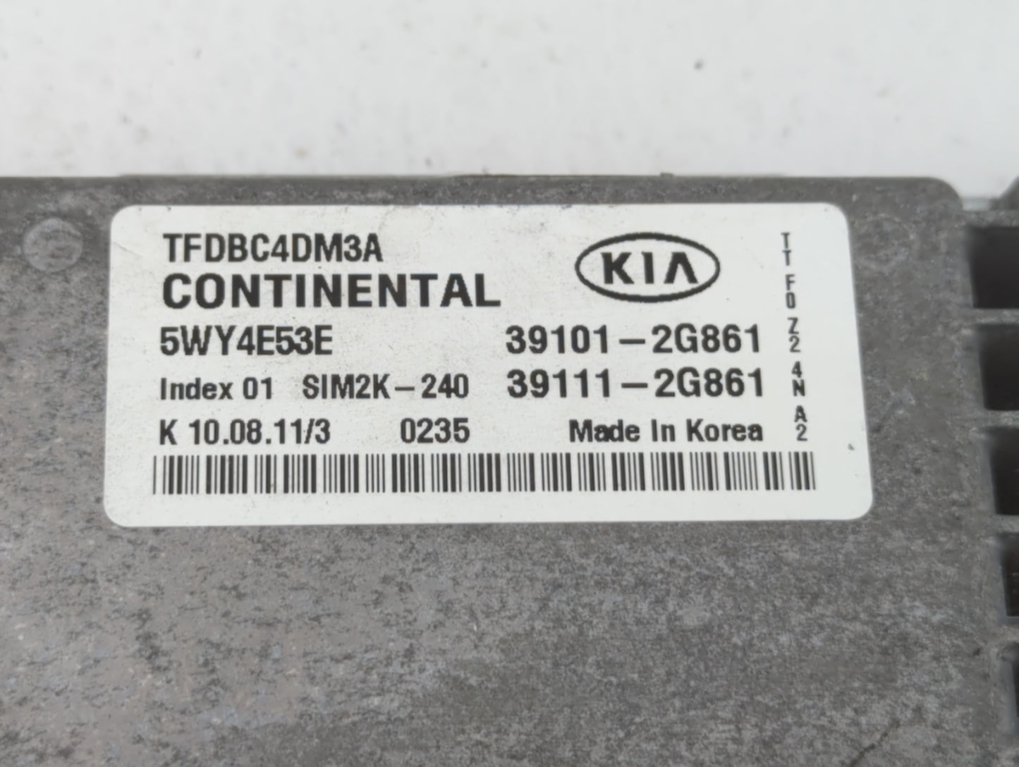 2011-2013 Kia Optima PCM Engine Control Computer ECU ECM PCU OEM P/N:39101-2G861 Fits Fits 2011 2012 2013 OEM Used Auto Part