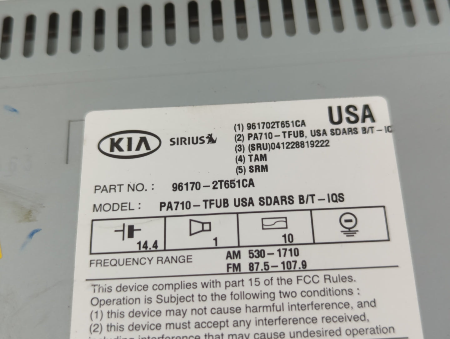 2011-2013 Kia Optima Am Fm Cd Player Radio Receiver - Oemusedautoparts1.com