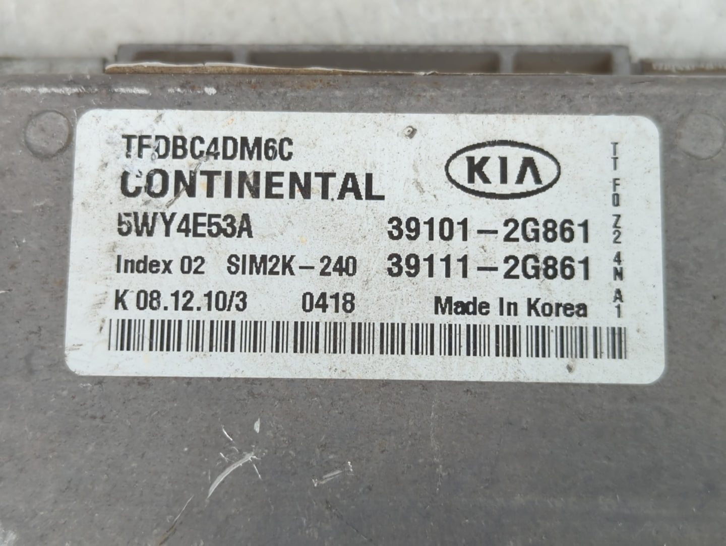 2011-2013 Kia Optima PCM Engine Control Computer ECU ECM PCU OEM P/N:39111-2G861 39101-2G861 Fits Fits 2011 2012 2013 OEM Us