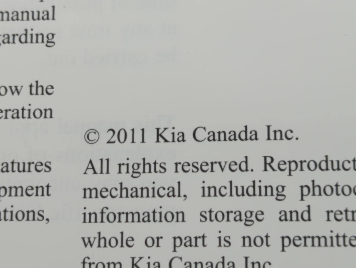 2011 Kia Sorento Owners Manual Book Guide P/N:A2PO-EC18A OEM Used Auto Parts - Oemusedautoparts1.com