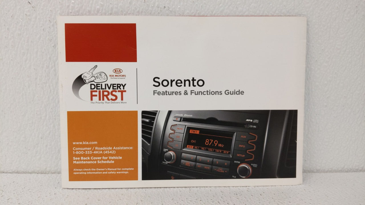 2011 Kia Sorento Owners Manual Book Guide OEM Used Auto Parts - Oemusedautoparts1.com