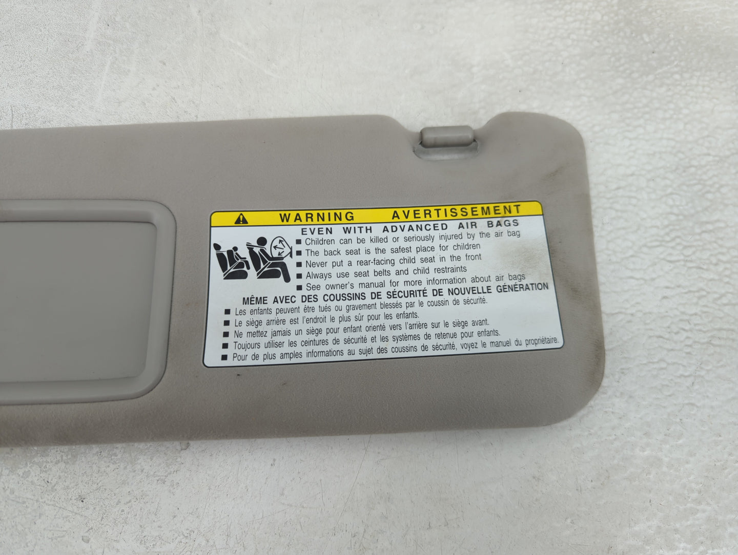 2010-2011 Lexus Es350 Sun Visor Shade Replacement Passenger Right Mirror Fits Fits 2010 2011 OEM Used Auto Parts - Oemusedau