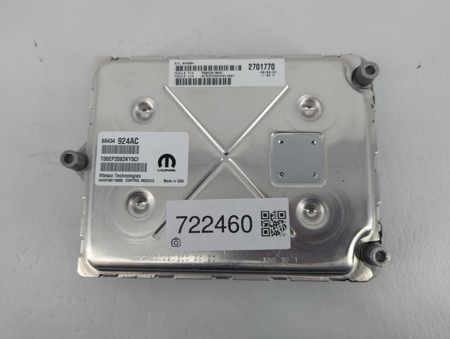 2010-2012 Lexus Es350 PCM Engine Control Computer ECU ECM PCU OEM P/N:68434924AC Fits Fits 2010 2011 2012 OEM Used Auto Part