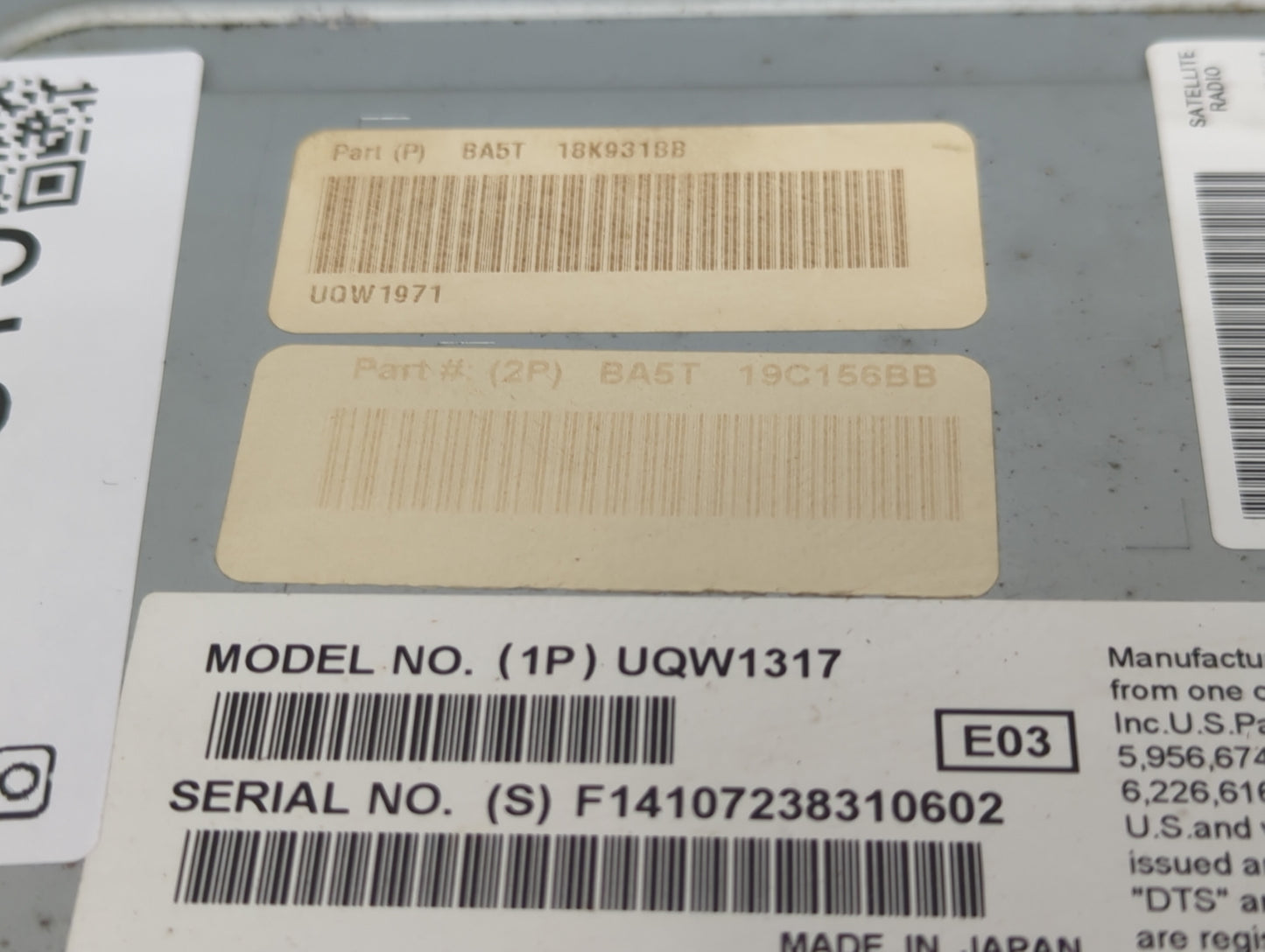 2011-2012 Lincoln Mks Radio AM FM Cd Player Receiver Replacement P/N:BA5T 19C156BB BA5T 18K931BB Fits Fits 2011 2012 OEM Use