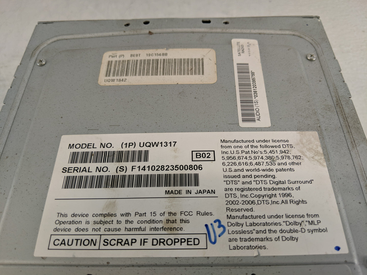 2011-2012 Lincoln Mkt Radio AM FM Cd Player Receiver Replacement P/N:BE9T 19C156 BB Fits Fits 2011 2012 OEM Used Auto Parts 
